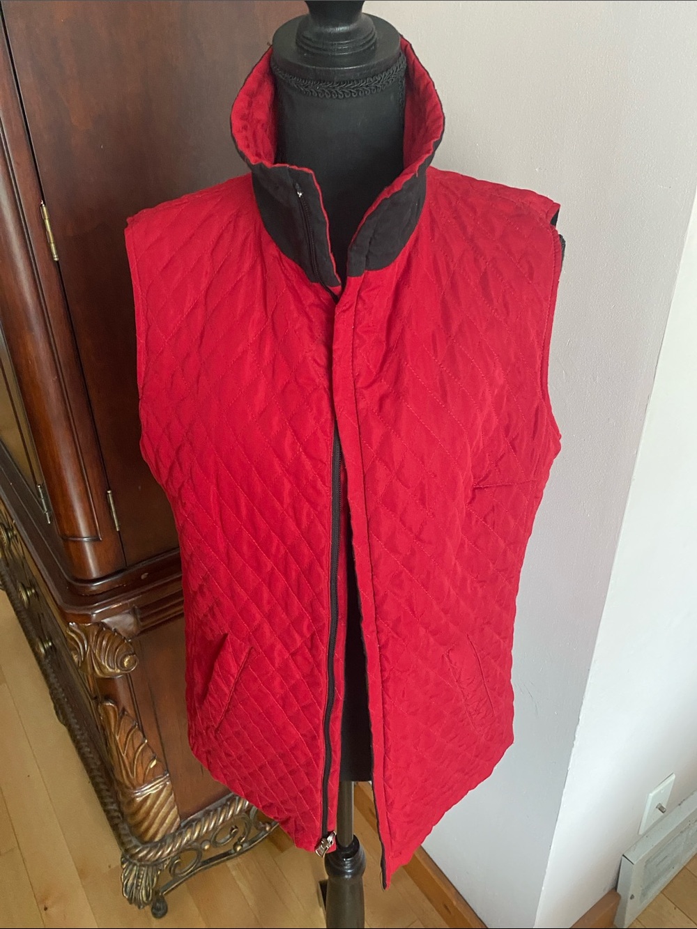 Ladies Quilted Red Reversible Vest